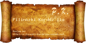 Pilinszki Kordélia névjegykártya